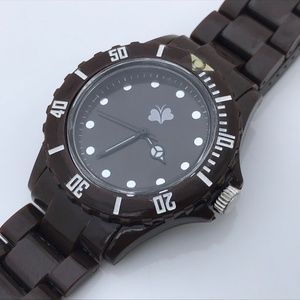 Accutime Women Watch Brown Tone Rotating Bezel